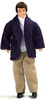 Image of Dollhouse Miniature Father W/Outfit/Brunette