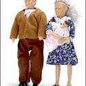 Image of Dollhouse Miniature 3Pc Grandparents/Baby