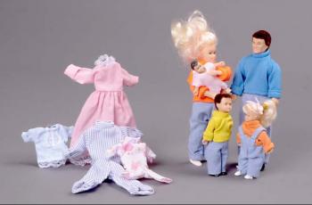 Image of Dollhouse Miniature 5Pc Gift Family Set