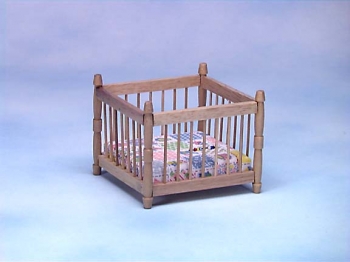 Image of Dollhouse Miniature Oak Playpen