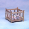 Image of Dollhouse Miniature Oak Playpen