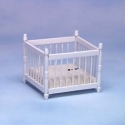 Image of Dollhouse Miniature White Playpen
