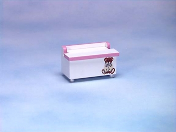 Image of Dollhouse Miniature White/Pink Toy Chest