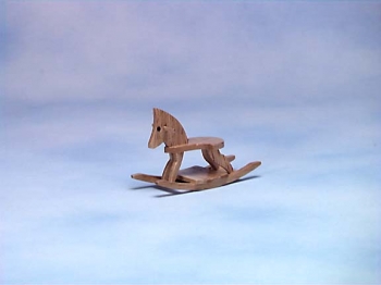 Image of Dollhouse Miniature Oak Rocking Horse
