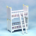 Image of Dollhouse Miniature White/Yellow Bunkbed Crib