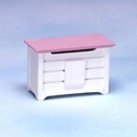 Image of Dollhouse Miniature White/Pink Toy Chest
