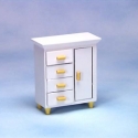 Image of Dollhouse Miniature White/Yellow Chest of Drawers