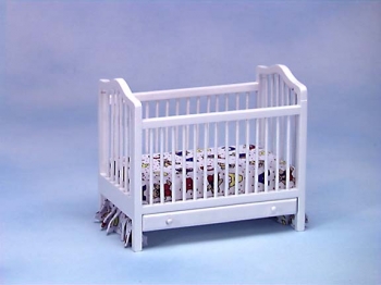 Image of Dollhouse Miniature White Crib