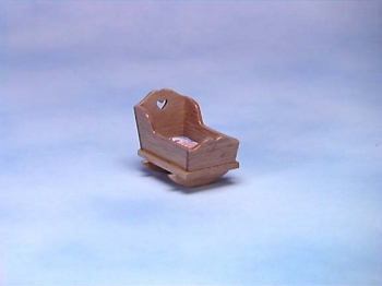 Image of Dollhouse Miniature Oak Cradle