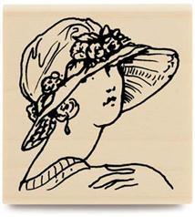 Image of 20'S Lady Wood Mounted Rubber Stamp