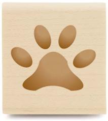 Image of 4 Toe Print B1002 Wood Mounted Rubber Stamp