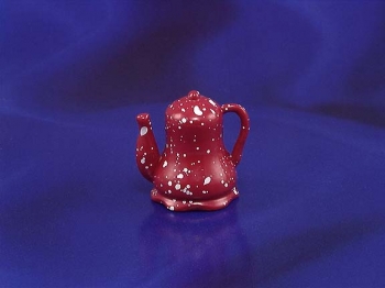 Image of Dollhouse Miniature Red Spatterware Pot