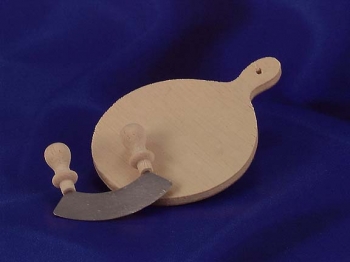 Image of Dollhouse Miniature Cutting Board with Pizza Knife