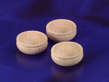 Image of Dollhouse Miniature Wooden Bowls