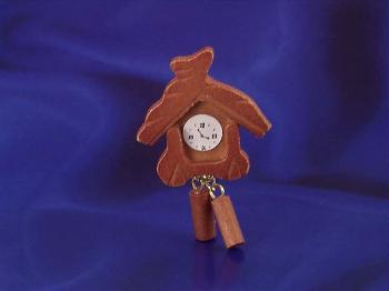 Image of Dollhouse Miniature Wooden Cuckoo Clock