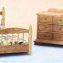 Image of Dollhouse Miniature Oak Bedroom Set