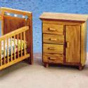 Image of Dollhouse Miniature Oak Nursery Set