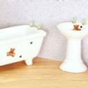 Image of Dollhouse Miniature Bathroom Set