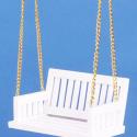 Image of Dollhouse Miniature White Porch Swing