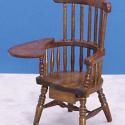 Image of Dollhouse Miniature Walnut Windsor Desk Chair