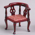 Image of Dollhouse Miniature Mahogany Corner Chair