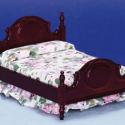 Image of Dollhouse Miniature Mahogany Double Bed