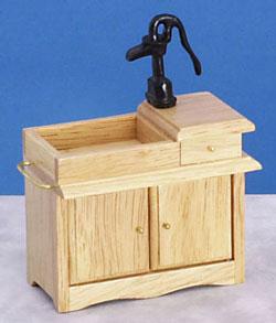 Image of Dollhouse Miniature Oak Wet Sink