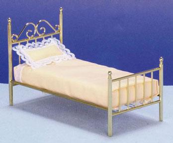 Image of Dollhouse Miniature Brass Single Bed