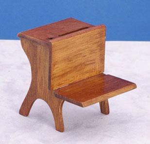 Image of Dollhouse Miniature Walnut School Desk