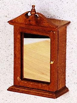 Image of Dollhouse Miniature Walnut Medicine Cabinet