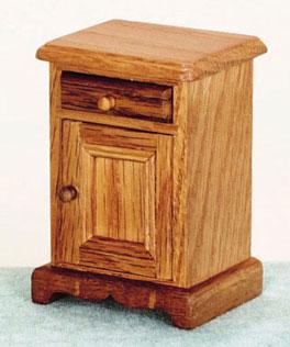 Image of Dollhouse Miniature Oak Nightstand