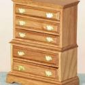 Image of Dollhouse Miniature Oak Chest of Drawers