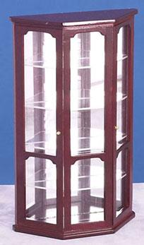 Image of Dollhouse Miniature Mahogany Curio Cabinet