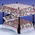 Image of Dollhouse Miniature Mahogany Double Canopy Bed