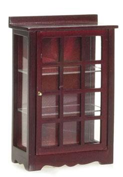 Image of Dollhouse Miniature Mahogany Display Cabinet
