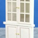 Image of Dollhouse Miniature White Corner Hutch