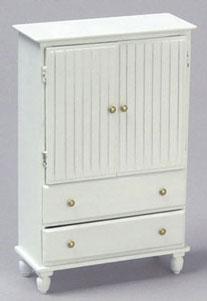 Image of Dollhouse Miniature White Wardrobe Chest