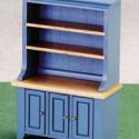 Image of Dollhouse Miniature Blue & Oak Hutch