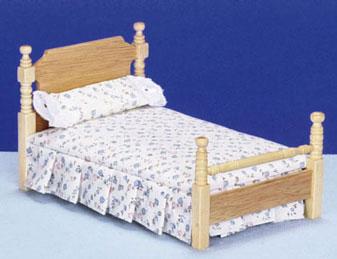 Image of Dollhouse Miniature Oak Single Bed