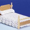 Image of Dollhouse Miniature Oak Single Bed