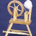 Image of Dollhouse Miniature Oak Spinning Wheel