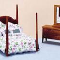 Image of Dollhouse Miniature Maple Bedroom Set