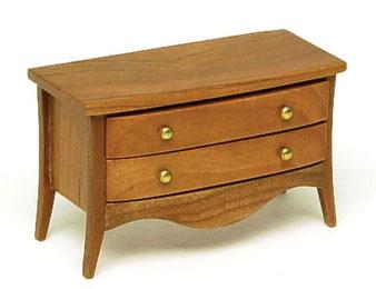 Image of Dollhouse Miniature Pecan Bureau with Two Drawers