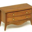 Image of Dollhouse Miniature Pecan Bureau with Two Drawers
