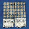 Image of Dollhouse Miniature Country Blue Dish Towels