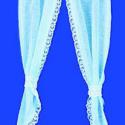 Image of Dollhouse Miniature Demi Curtains - Tie Back, Blue