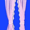 Image of Dollhouse Miniature Curtain: Ruffled Sheer, Pink