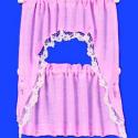 Image of Dollhouse Miniature Curtains: Ruffled Cape Set, Pink
