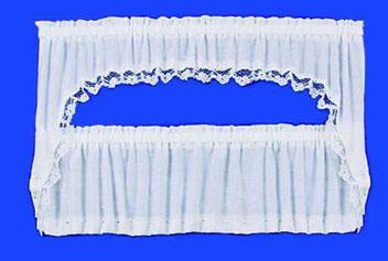 Image of Dollhouse Miniature Curtains: Picture Window Cape, White