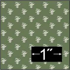 Image of Dollhouse Miniature Wallpaper - Thistle Green